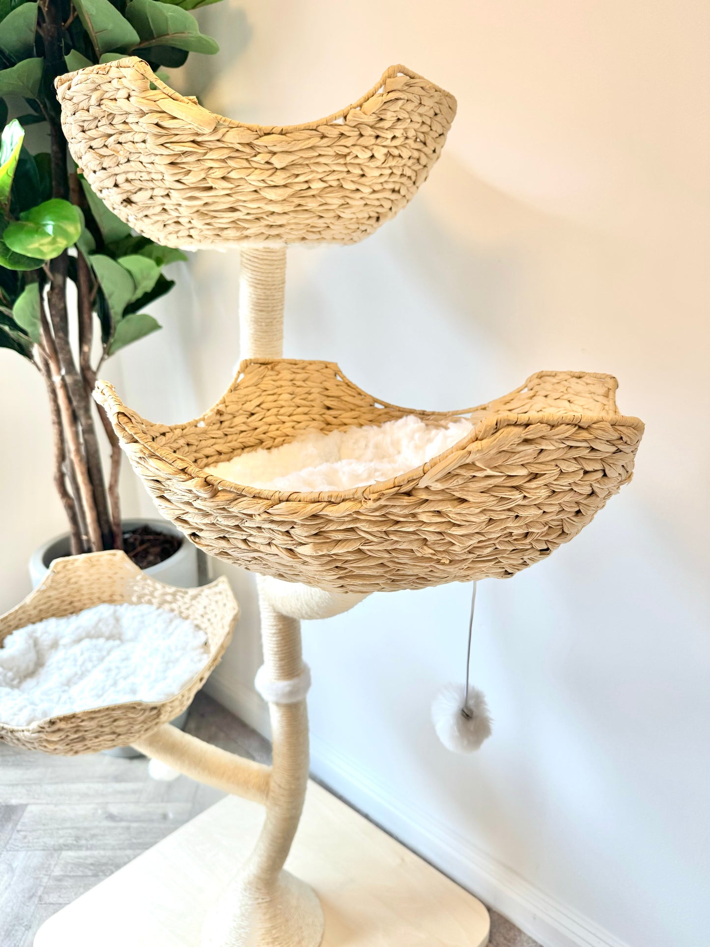 Aesthetic Natural Neutral Bonsai style cat tree tower